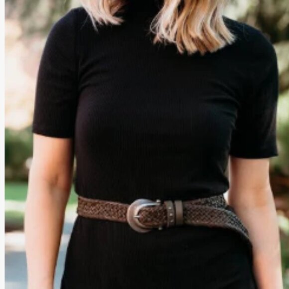 NEW Free People Brix Belt genuine leather in Tapenade 259 3S2 display picture 3